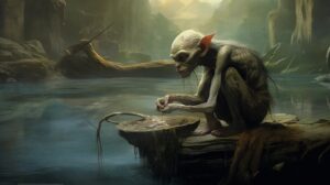 Gollum Contemplates Evolution Near the River