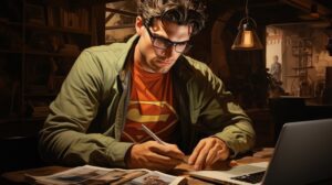 Clark Kent Engrossed in Unsupermany Matters