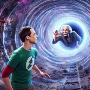 Sheldon Cooper welcomes an old friend through a wormhole