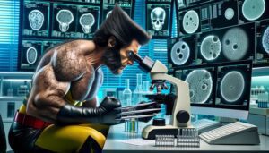 Wolverine (Logan) conducts stem cell research