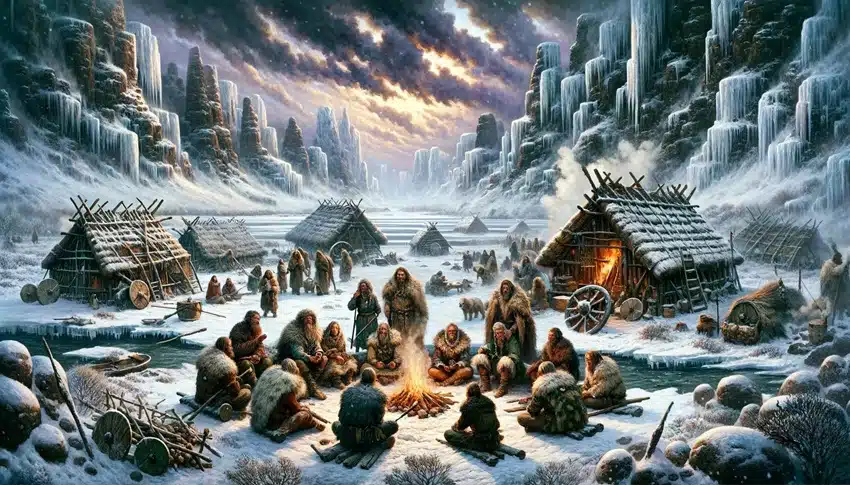 Ancient Humans Surviving Together in the Long Cold Winter