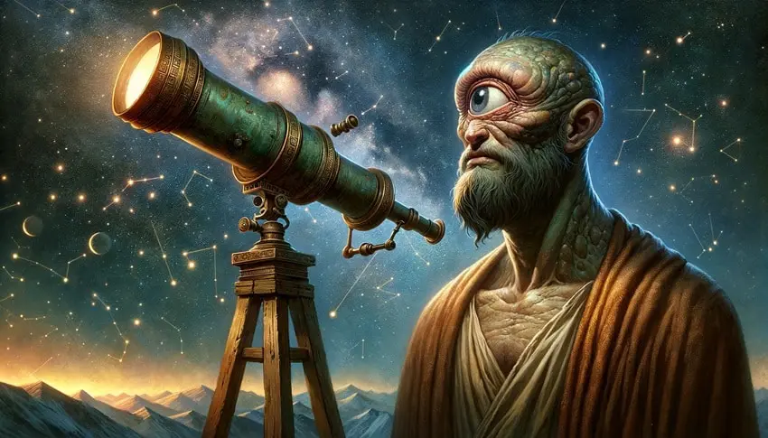 The Cyclops Polyphemus Observes Gravitational Lensing