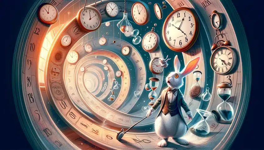 The White Rabbit Puzzled by Time Dilation