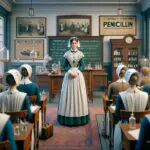 Florence Nightingale lecturing about penicillin