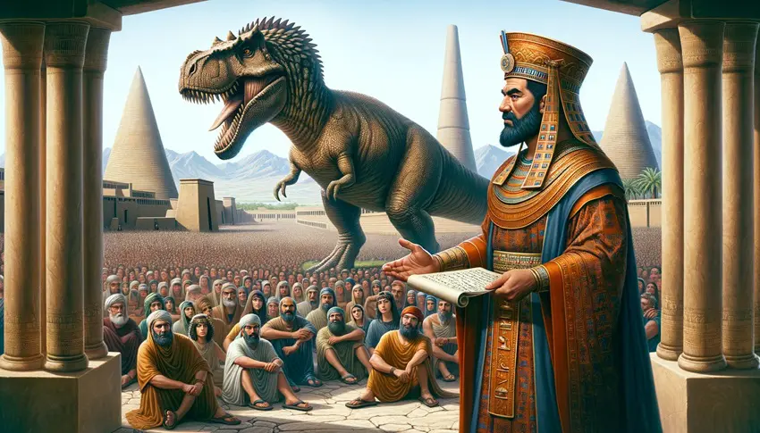 King Hammurabi Educating his Subjects about Tyrannosaurus Rex