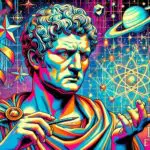 A Pop Art depiction of Nero divining the holographic principle
