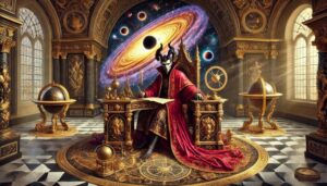 Mephistopheles (kind of) concludes his exposition on brane cosmology, in Renaissance style